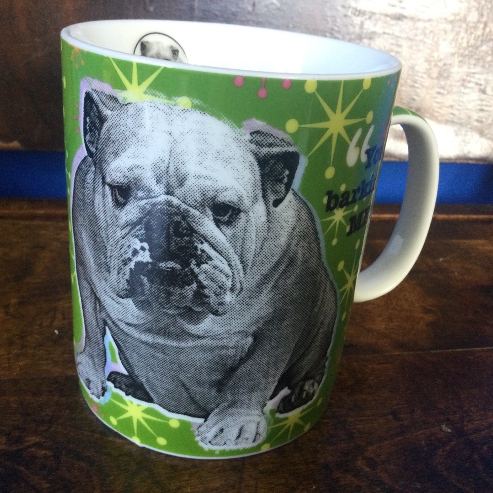 English Bulldog Konitz Large Mug 16 Ounce You barkin' at me Coffee Cup
